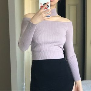 Lilac off the shoulder choker top